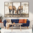 Vintage Horses Wall Art | Ready to Hang and Framed Triptych by MyGreatCanvas | Canvas Wall Art Prints | Photo Prints & Wall Decor