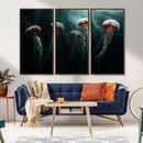 Abstract Jellyfish Wall Art Canvas Print
