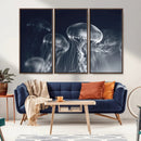 Jellyfish Wall Art Canvas Print, Modern Abstract Jellyfish