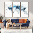 Flight Route Map Wall Art Canvas Print, Abstract Air Traffic