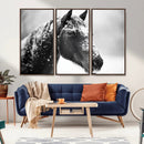 Horse Canvas Print - Winter Horse Snow Wall Art Canvas Print