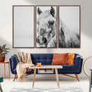 White Horse Wall Art | Ready to Hang and Framed | Winter