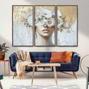 Golden Petal Wall Art - Canvas Print Flower Head Woman