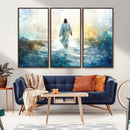 Watercolor Jesus Walking on Water Canvas Print, Christian