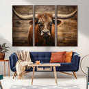 Longhorn Bull Wall Art | Canvas Print | Ready to Hang | by MyGreatCanvas | Canvas Wall Art Prints | Photo Prints & Wall Decor