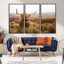 Scottish Highland Cow Canvas Wall Art – Rustic Farmhouse