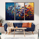 Vibrant Abstract Fish Swarm Art – Colorful Fish Inspired