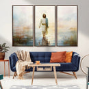 Framed Jesus Walking on Water Wall Art - 3-Panel Christian