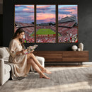 Carter-Finley Stadium Art Sunset Game Triple Canvas Wall Art