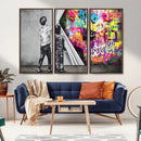 Banksy Print - Street Art Canvas Wall Art - Kids Revealing