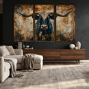 Longhorn Wall Art – Rustic Western Bull Canvas Print, Modern