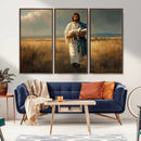 Jesus Shepherd Wall Art | Ready to Hang Triptych Canvas of