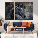 Large Abstract Horse Wall Art Canvas Print | Farmhouse Wall