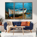 Vintage Boat on Tranquil Waters | Coastal Wall Art for