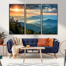 Sunrise Over Mountain Range Wall Art Canvas Print, Farmhouse