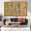 Middle Earth Map Canvas Wall Art – Vintage Fantasy Map