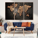 World Map Canvas Print – Framed Travel Map Wall Art for