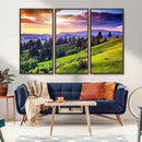 Green Hills and Sunset Wall Art Print - Scenic Landscape by MyGreatCanvas | Canvas Wall Art Prints | Photo Prints & Wall Decor