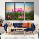 Pink Flower on the Mountain Canvas Print, Framed Pink Flower