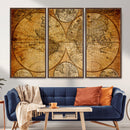 Vintage World Map Canvas Print – Antique Push Pin Travel by MyGreatCanvas | Canvas Wall Art Prints | Photo Prints & Wall Decor