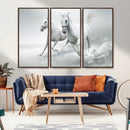 Large Wall Art Canvas Print – Beautiful Running White Horses