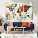 Watercolor World Map Canvas Print – Framed Wall Art for by MyGreatCanvas | Canvas Wall Art Prints | Photo Prints & Wall Decor