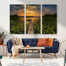 Lake and Flower Wall Art Canvas Print