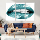 Blue Lips Wall Art Canvas Print
