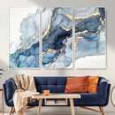 Abstract Art Print - Blue Abstract Canvas Wall Art Print