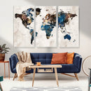 World Map Canvas Print – Framed Travel Map Wall Art for by MyGreatCanvas | Canvas Wall Art Prints | Photo Prints & Wall Decor