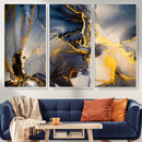 Large Abstract Wall Art Print -  Gold and Blue Abstract