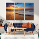 Sunset and Beach at Night Wall Art Canvas Print