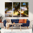 Tropical Island Sunset on the Beach Palms Wall Art Canvas by MyGreatCanvas | Canvas Wall Art Prints | Photo Prints & Wall Decor