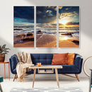 Golden Hour Beach Sunset Canvas Triptych, Ocean Waves and by MyGreatCanvas | Canvas Wall Art Prints | Photo Prints & Wall Decor