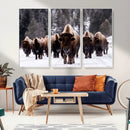 Bison Wall Art Canvas Print- Bison Herd Canvas Wall Art –