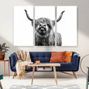 Fanny Scottish Highland Cow Cattle Art Print Farmhouse Wall by MyGreatCanvas | Canvas Wall Art Prints | Photo Prints & Wall Decor
