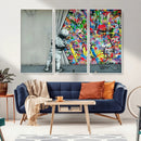 Banksy Colorful Street Graffiti Canvas Wall Art Print, by MyGreatCanvas | Canvas Wall Art Prints | Photo Prints & Wall Decor