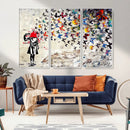 Banksy Art Butterfly Girl Explosion Canvas Art – Vibrant
