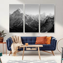 Everest Himalaya Mountain Peaks Black & White Triptych