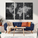 World Map Canvas Print – Detailed Map of the World Wall Art