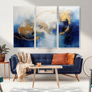 Navy Blue Abstract Wall Art Canvas Print