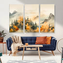 Abstract Watercolor Mountains and Trees Autumn Art, by MyGreatCanvas | Canvas Wall Art Prints | Photo Prints & Wall Decor