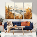 Golden Autumn Forest Wall Art Canvas | Mountain Landscape