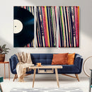 Vinyl Record and Album Collection Canvas Wall Art - Retro