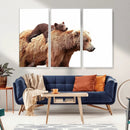 Mother and Baby Bear Canvas Wall Art - Adorable Wildlife