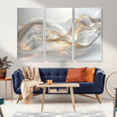 Abstract art Grey and Gold Lines Wall Art