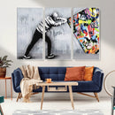 Banksy Art Behind the Curtain Street Wall Art Canvas Print |