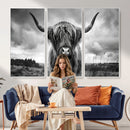 Scottish Cow Wall Art Canvas Print | Longhorn Wall Art |