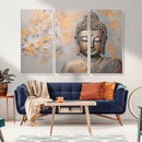 Abstract Buddha Statue Wall Art Canvas Print - Modern