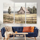 Rustic Farmhouse Barn Wall Art | 3-Panel Framed Gallery Wrap